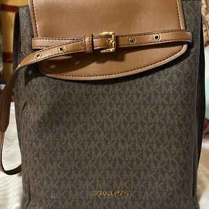 Michael Kors Emilia Medium Tan and Brown Women’s Backpack